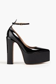 Tan Go Patent Leather Platform Pumps at The Outnet